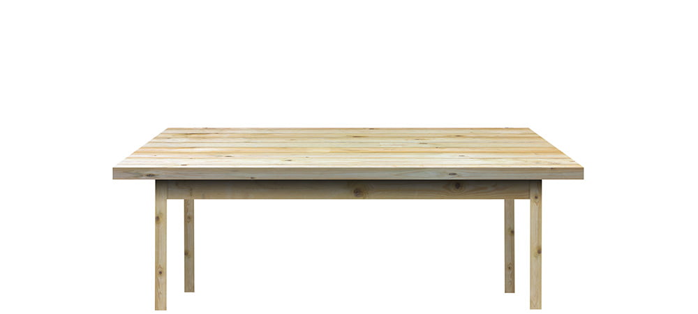 tavolo con mobili in legno