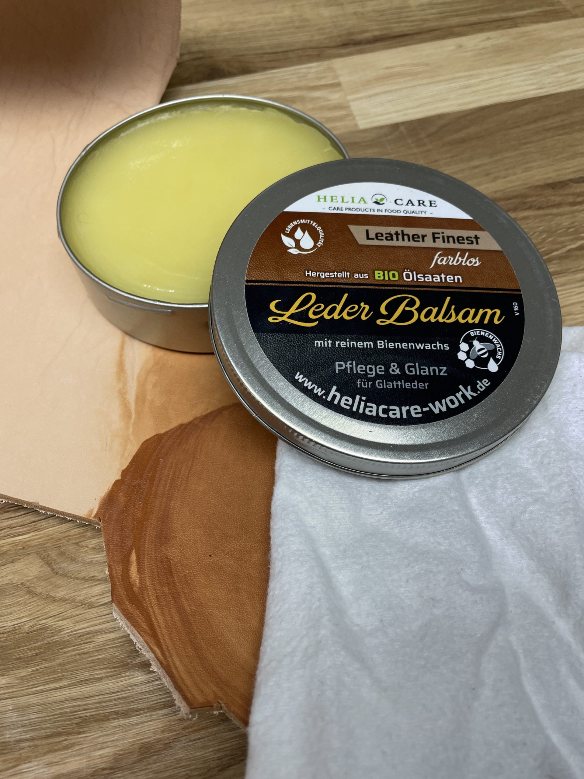 Leather balm application